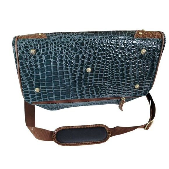 Samantha‎ Brown Classic Croc Embossed Dowel Carry On Travel Bag Weekender - Picture 10 of 12